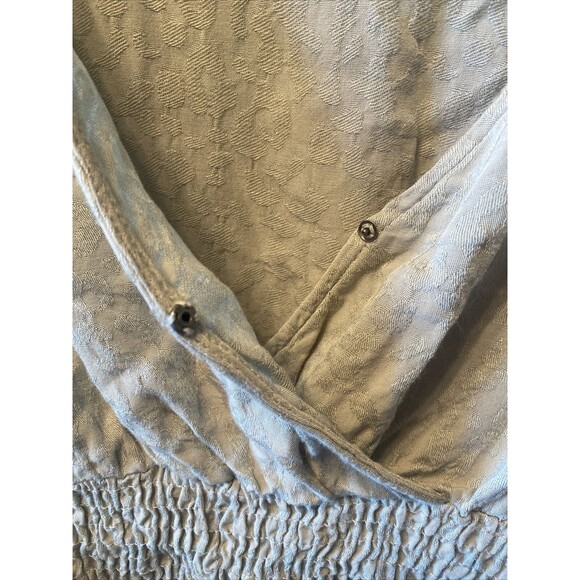 Altar d' State Smocked Crop Top Women Size Large Green Rayon Ruffle Boho Hippie - Picture 3 of 7